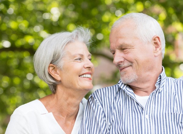 older couple smiling together