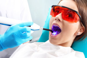 Laser dental care woman patient