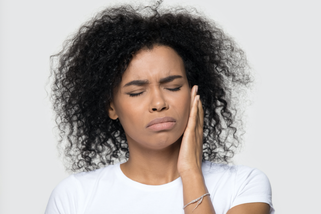 woman with a sore jaw